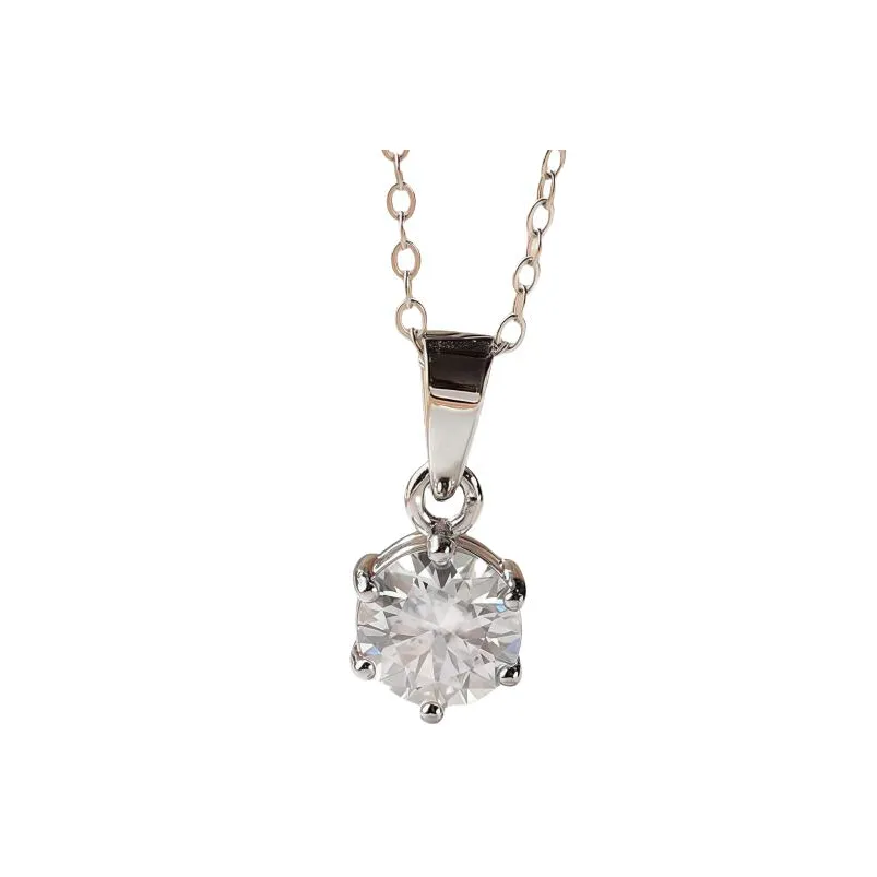 Stone On The Line S925 Sterling Silver Moissanite Necklaces Women's