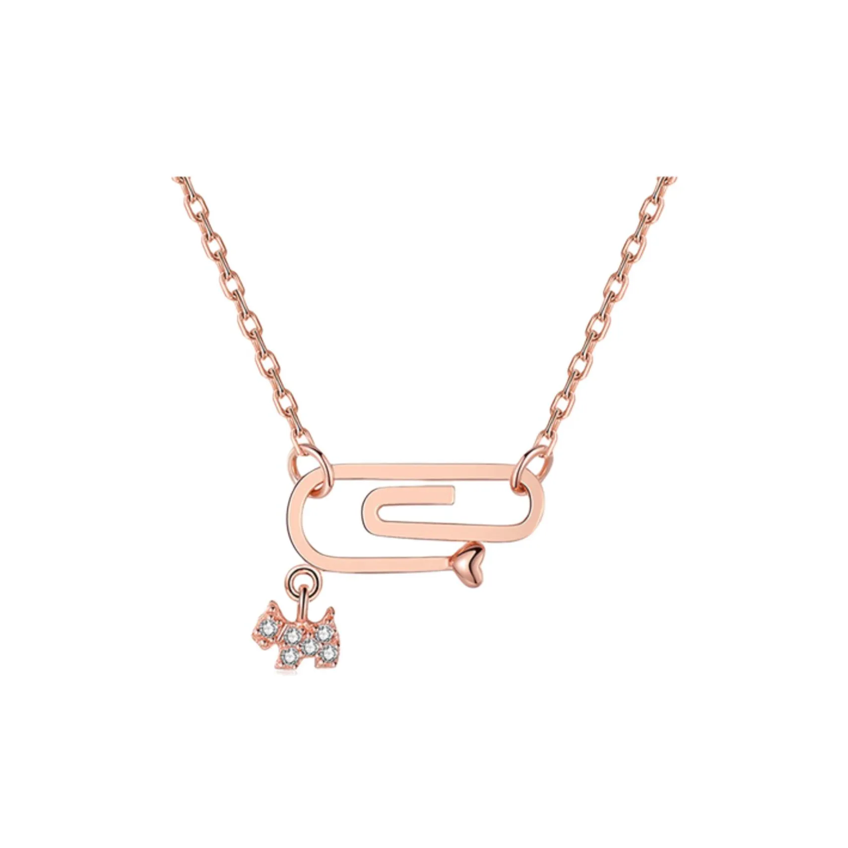 Agatha 925 Sterling Silver Necklace, Collarbone Chain Women's Rose Gold