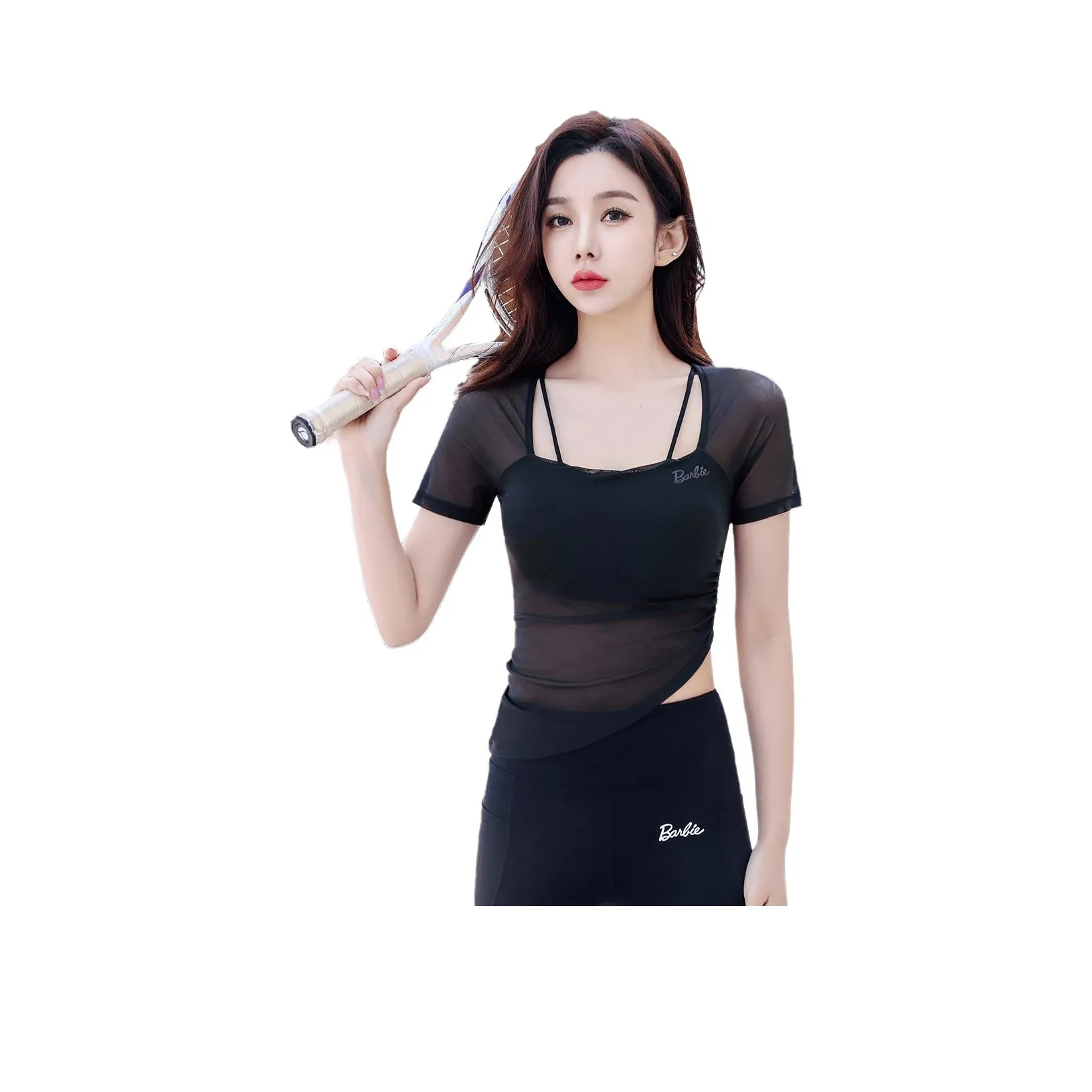 Barbie Yoga T Shirt Women's Black