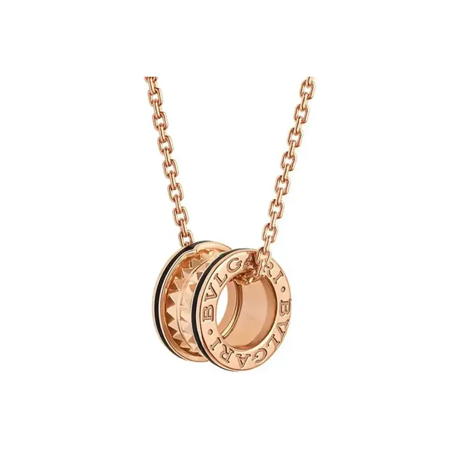 BVLGARI B.Zero1 Series K Gold Necklaces Unisex Rose Gold