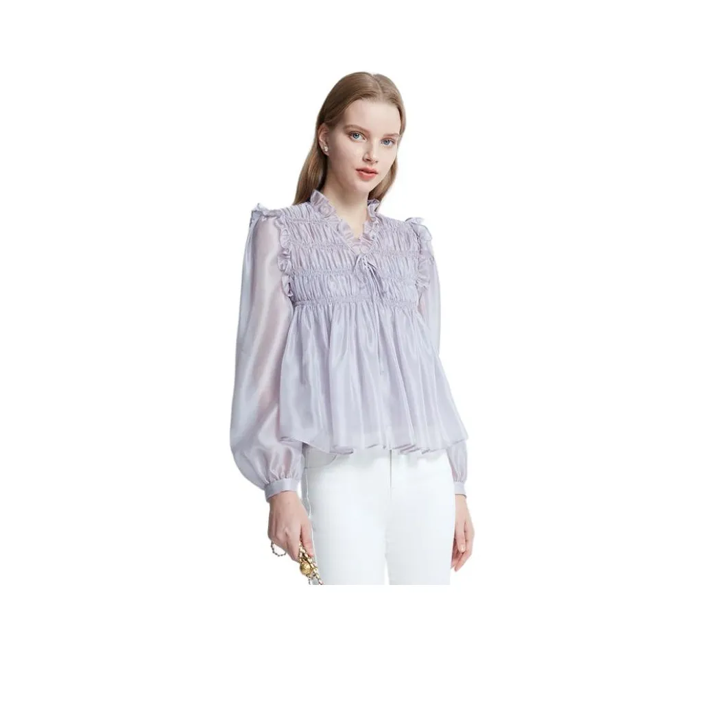 Caroline Шифон Рубашка Женская Синий Фиолетовый