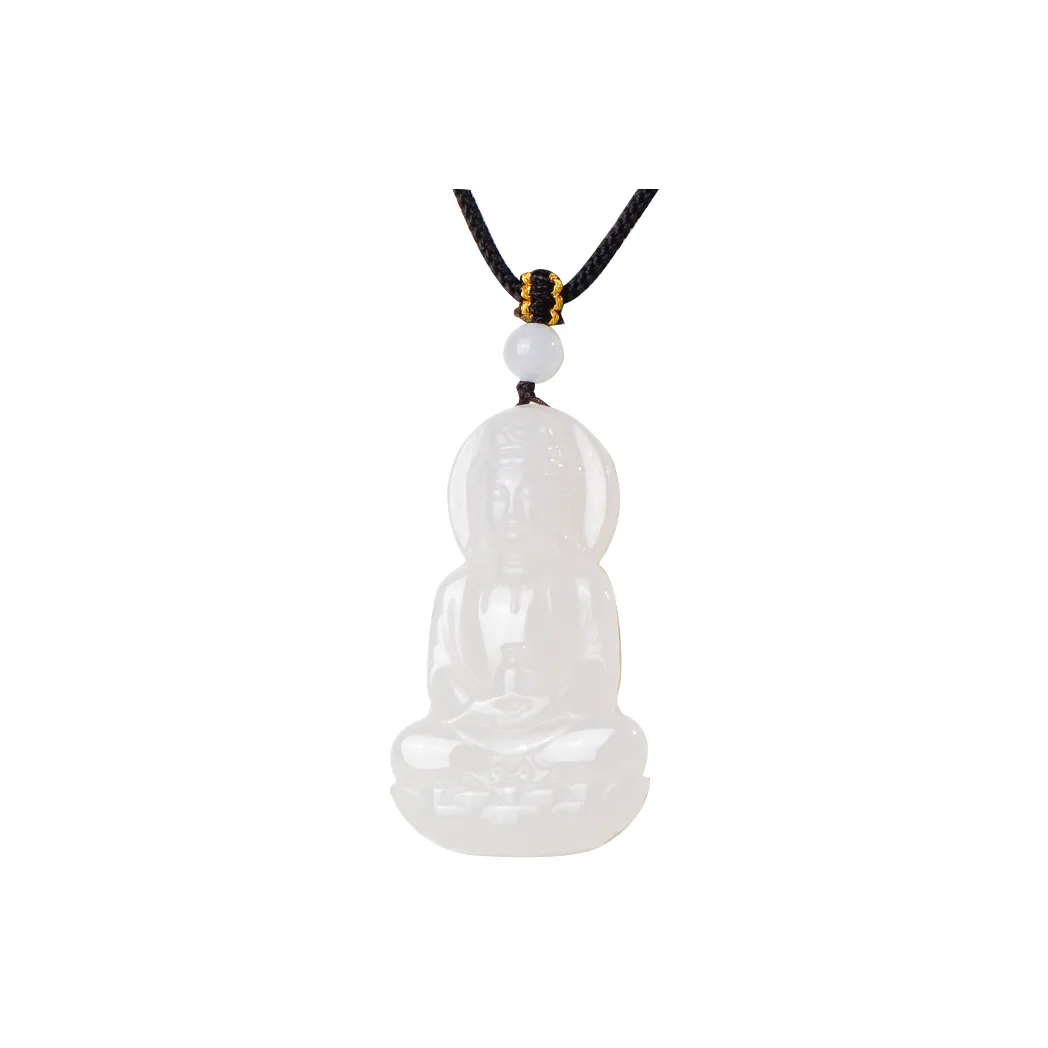 Survival Necklaces White Jade/Pale Greenish White Jade Men's