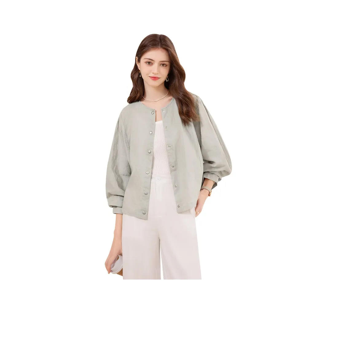 TOUCH Cropped Coat Women's Pea Green
