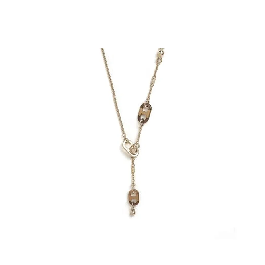 HERMES Brass Necklaces Women's Gold