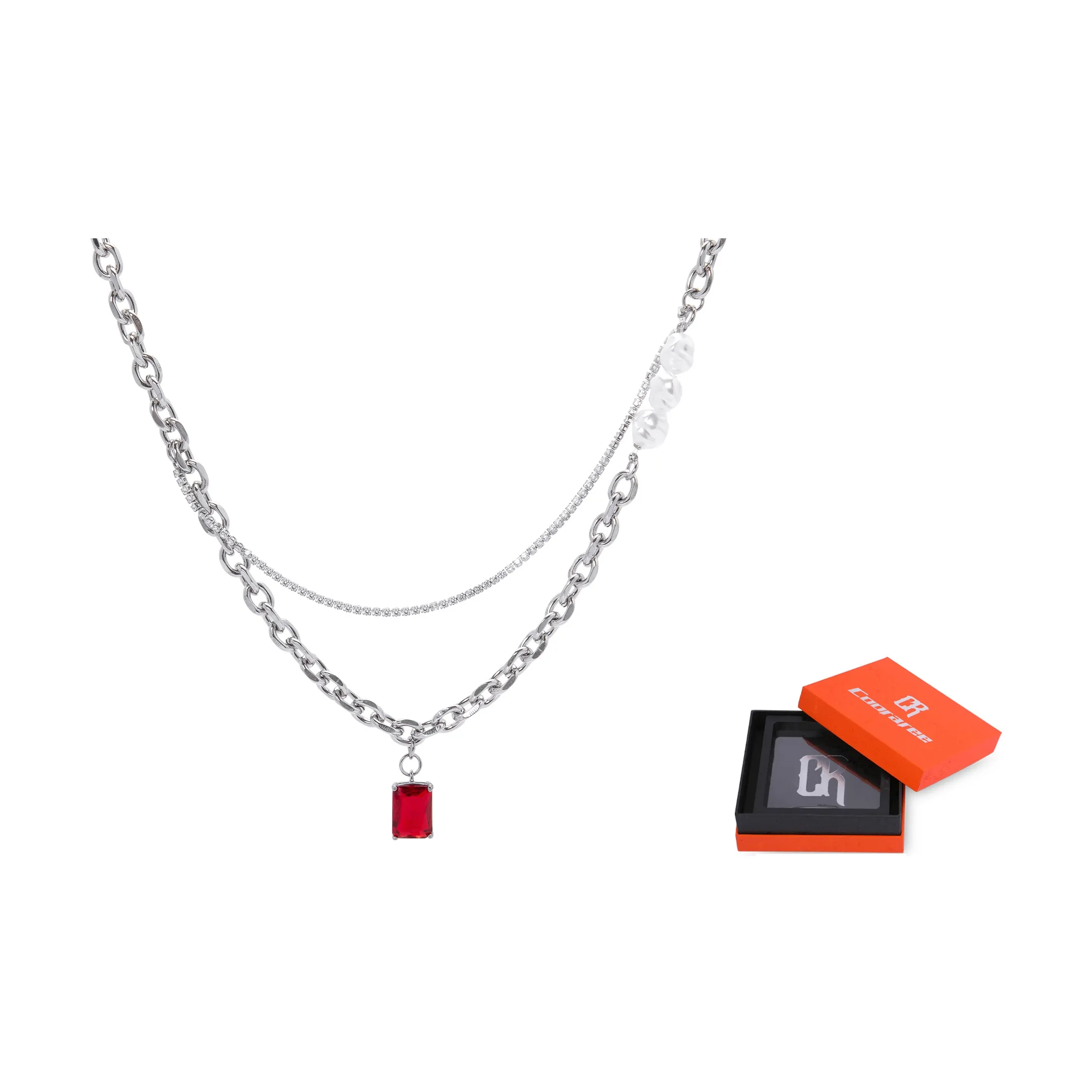 Cooraree Ожерелья Серебряный Унисекс