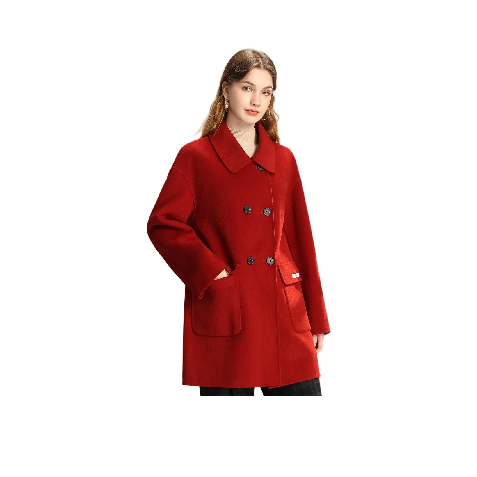 FENHONGMALI Куртка Женская Французская Красная