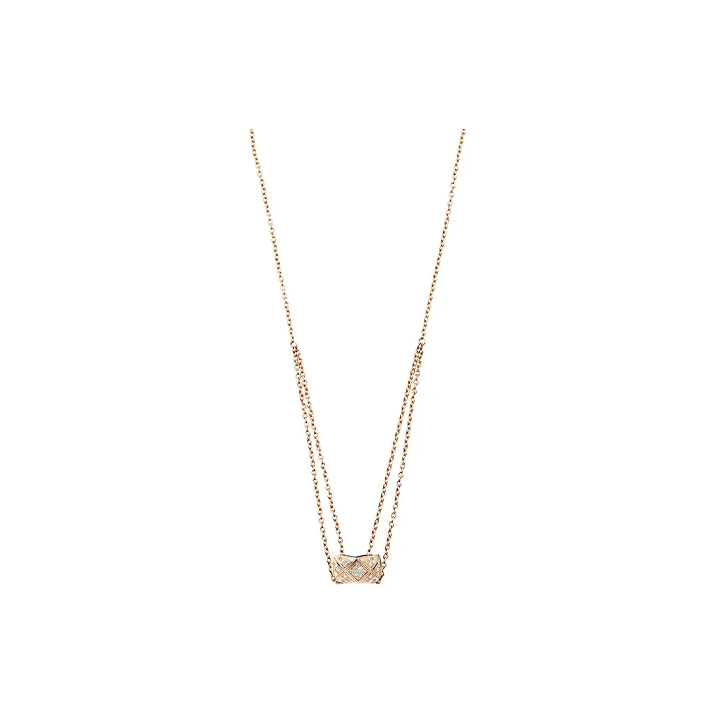 CHANEL Pre Owned Pink Gold Coco Crush Diamond Necklace