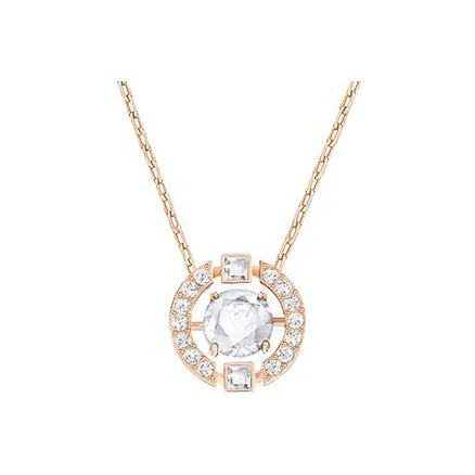Swarovski Faux Crystal Stone Necklaces Women's Rose Gold