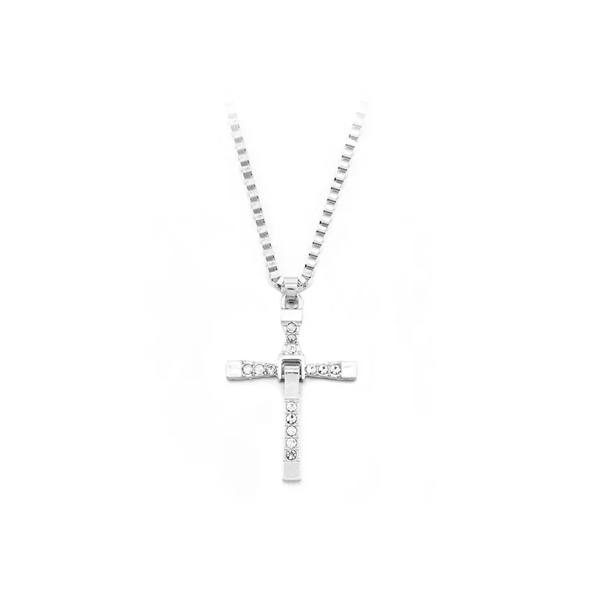 Inkopper Синтетический кубический цирконий Ожерелье Мужское Серебряное