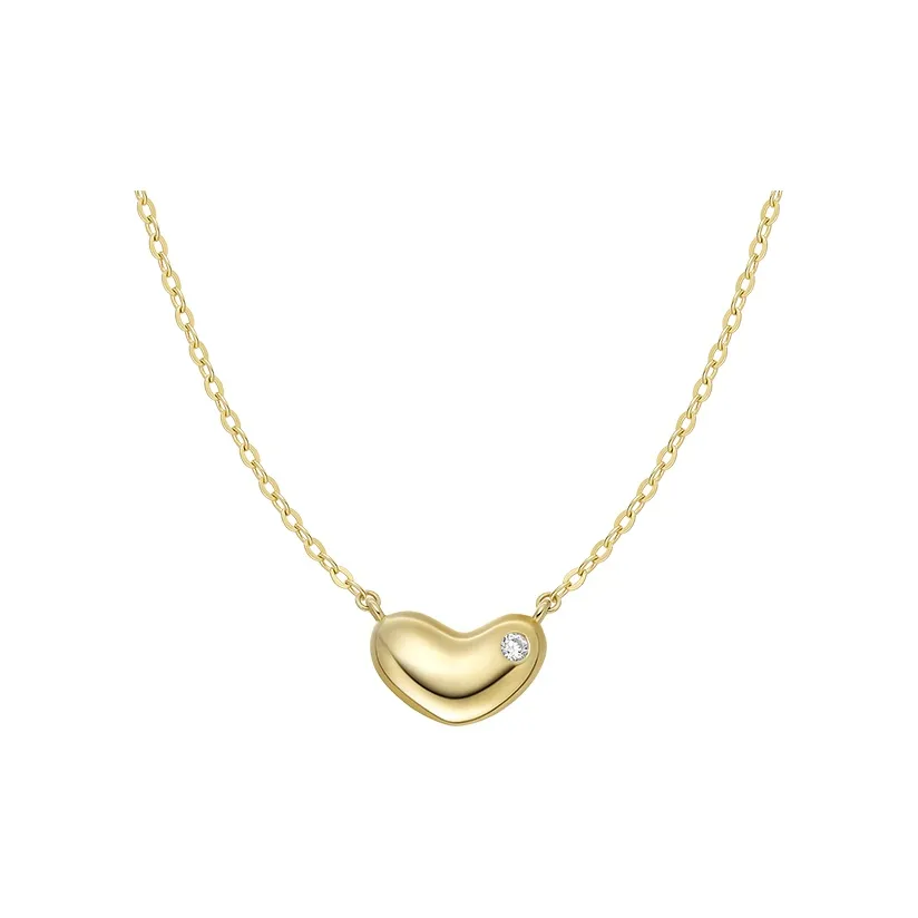 HEFANG 925 Sterling Silver Necklaces Women's Elegant Gold