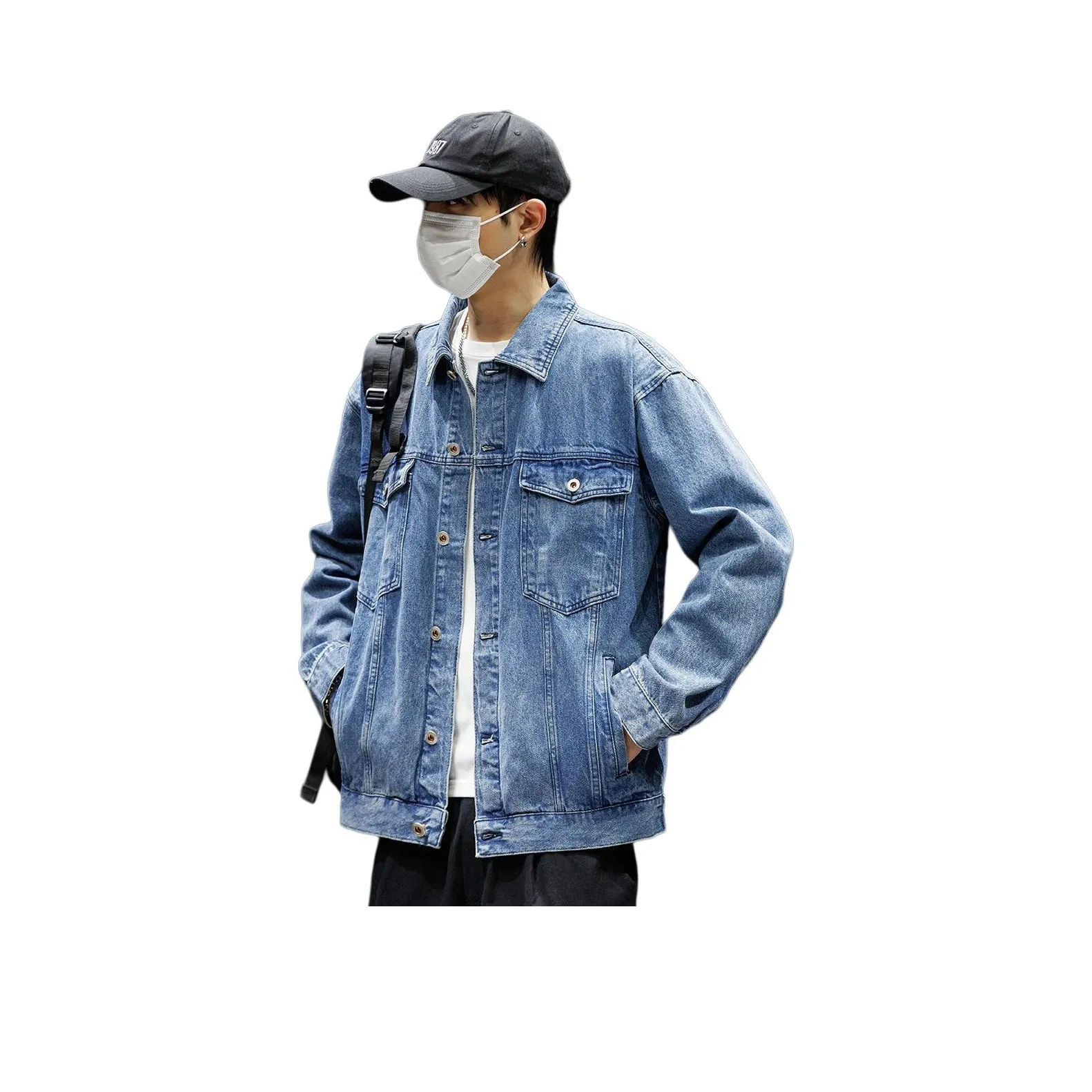 Tonlion Denim Jacket Unisex Light Blue
