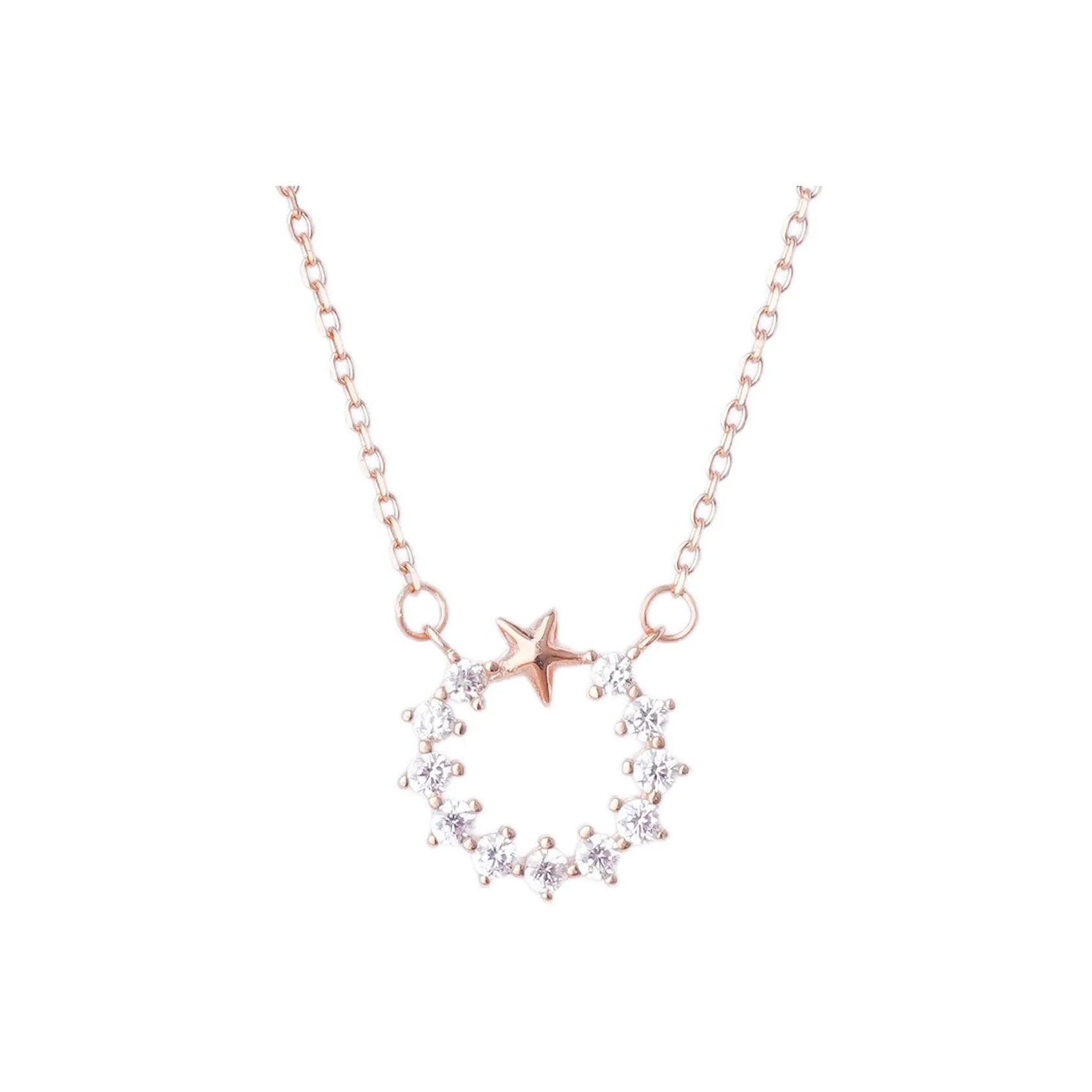 ZURY S925 Silver Necklace Collarbone Chain Women's Rose Gold Compact And Cute Versatile Perfect For Anniversary Gifts