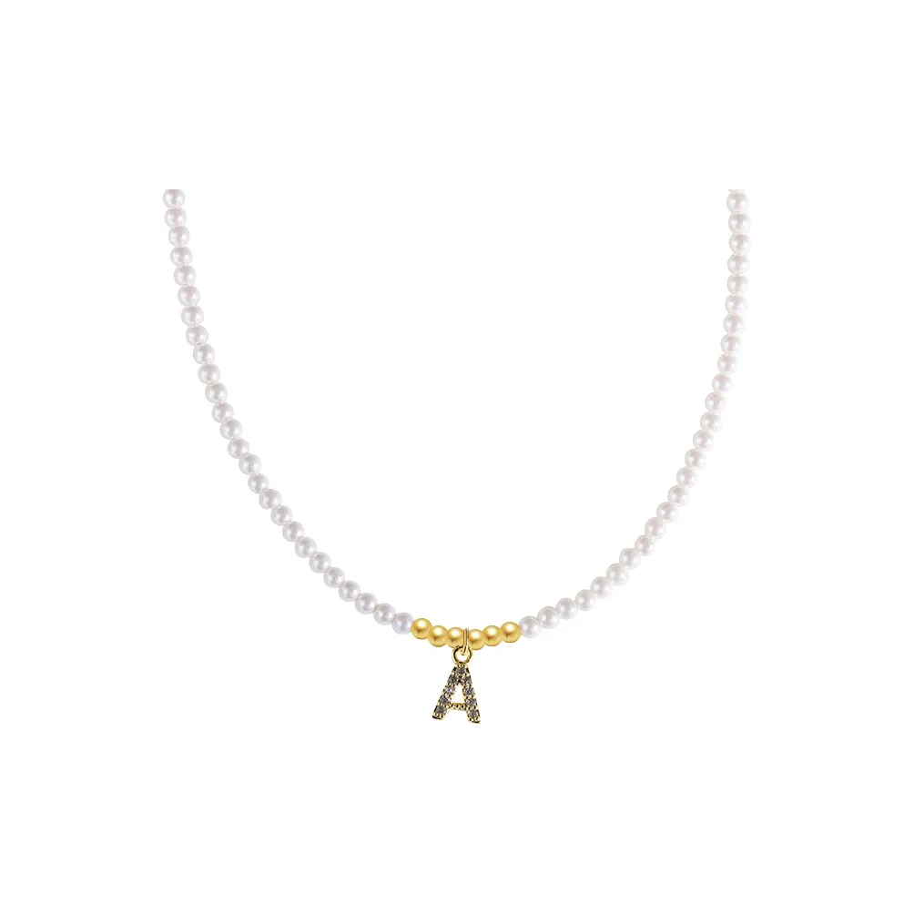 IDOKAWA Искусственная жемчужина Ожерелья Женские Белый Золотой