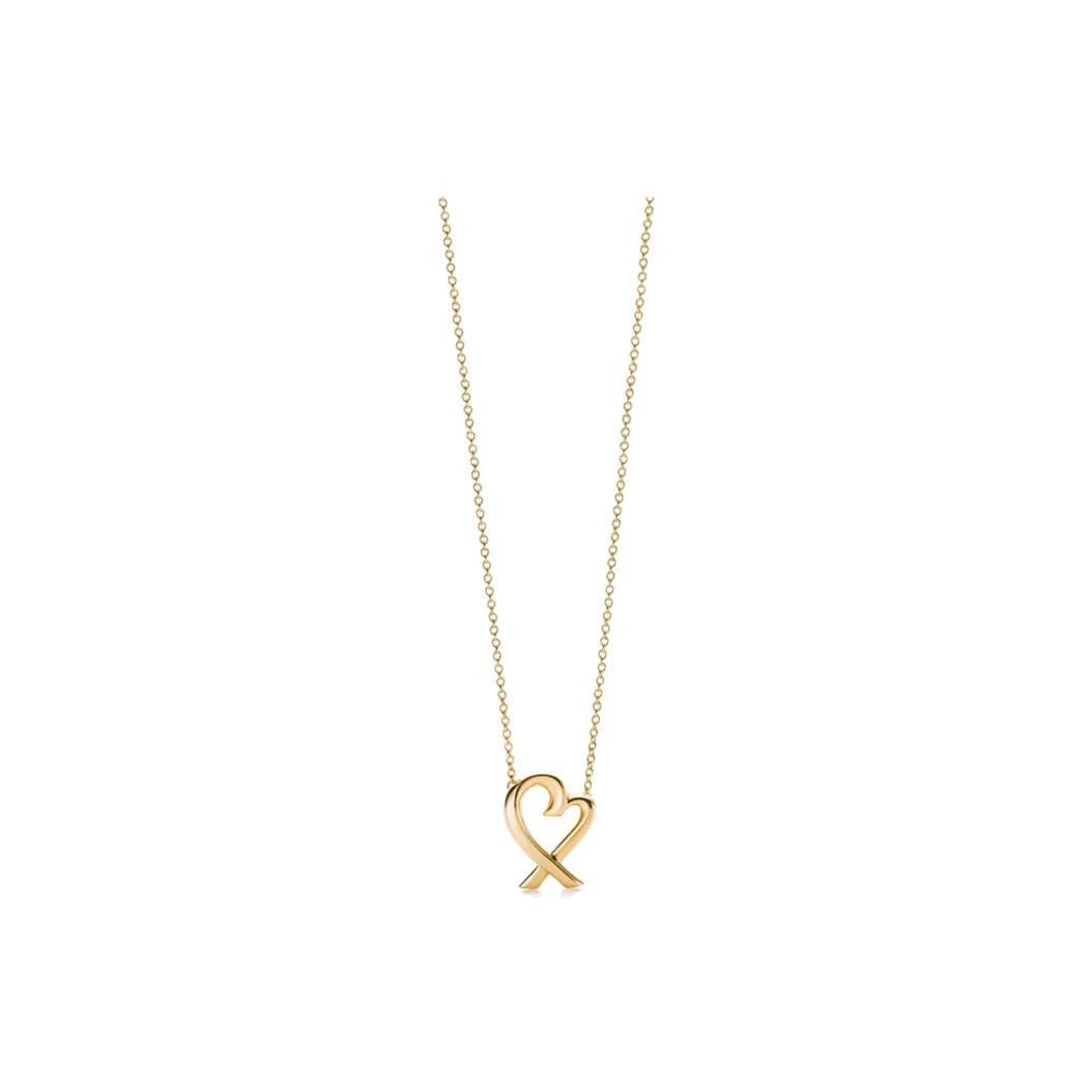 TIFFANY & CO. Pre Owned 10's 18kt Yellow Gold Loving Heart Necklace
