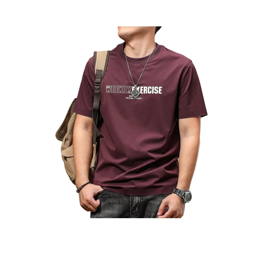 Seasonal Words Темно-красный фиолетовый Мужская T-рубашка