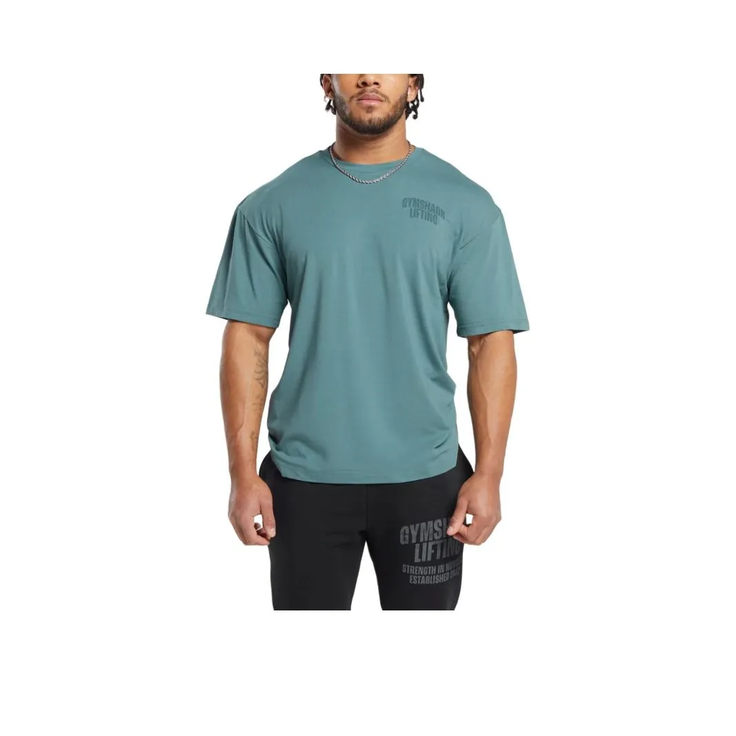 GYMSHARK Подъемный T-Рубашка Мужская Джинсовый Синий