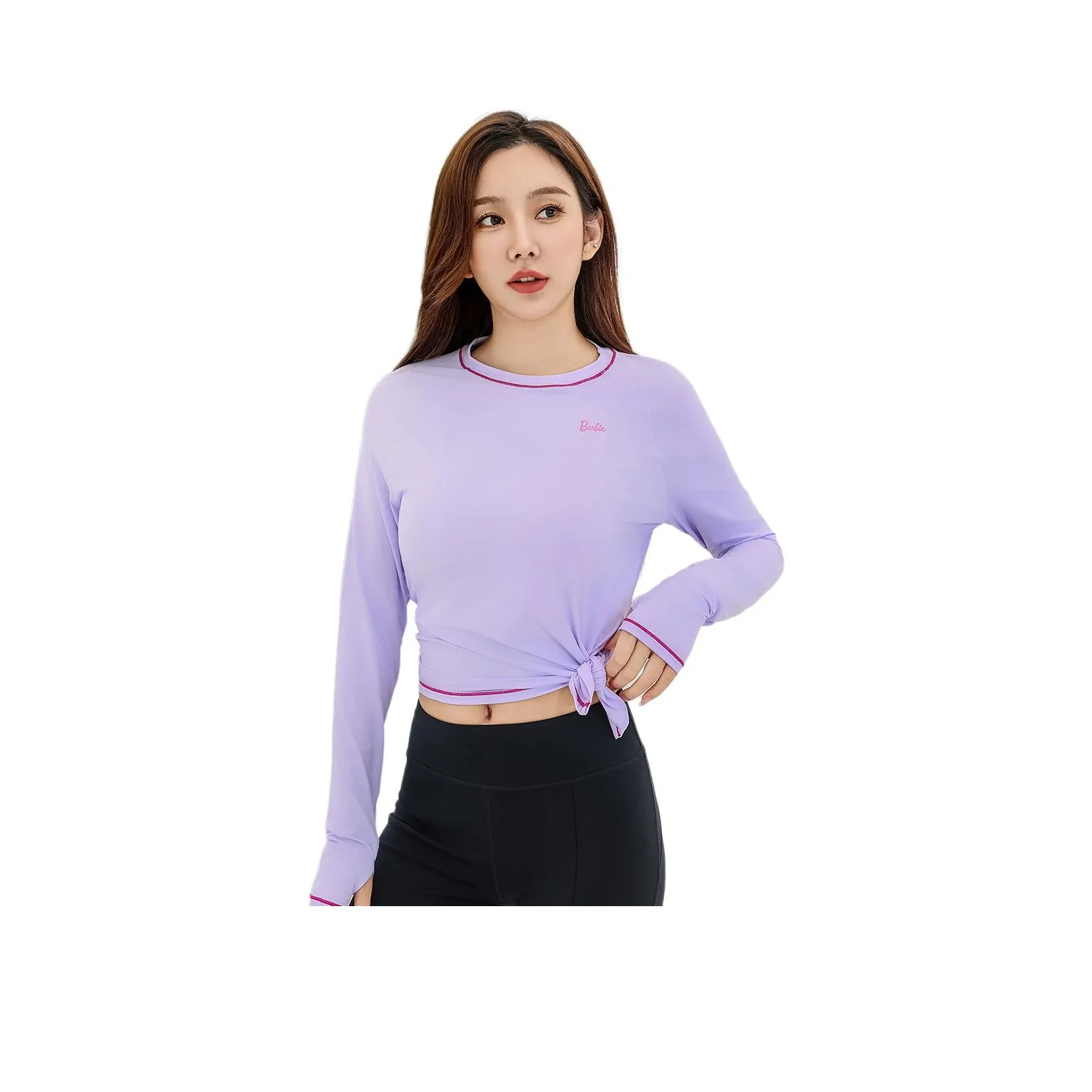 Барби Йога T-рубашка Женская Светло-фиолетовая