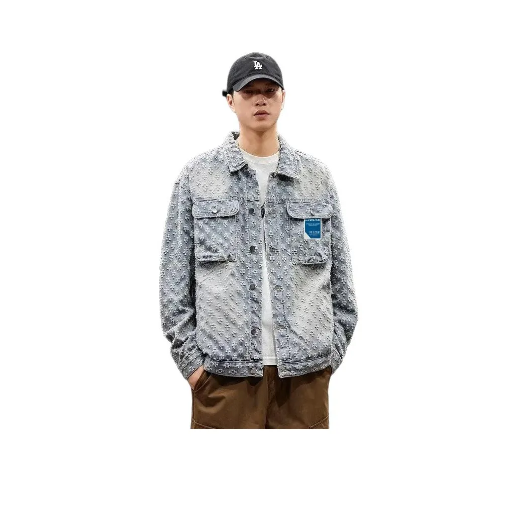 HANDAIWEI Винтажная синяя унисекс джинсовая куртка