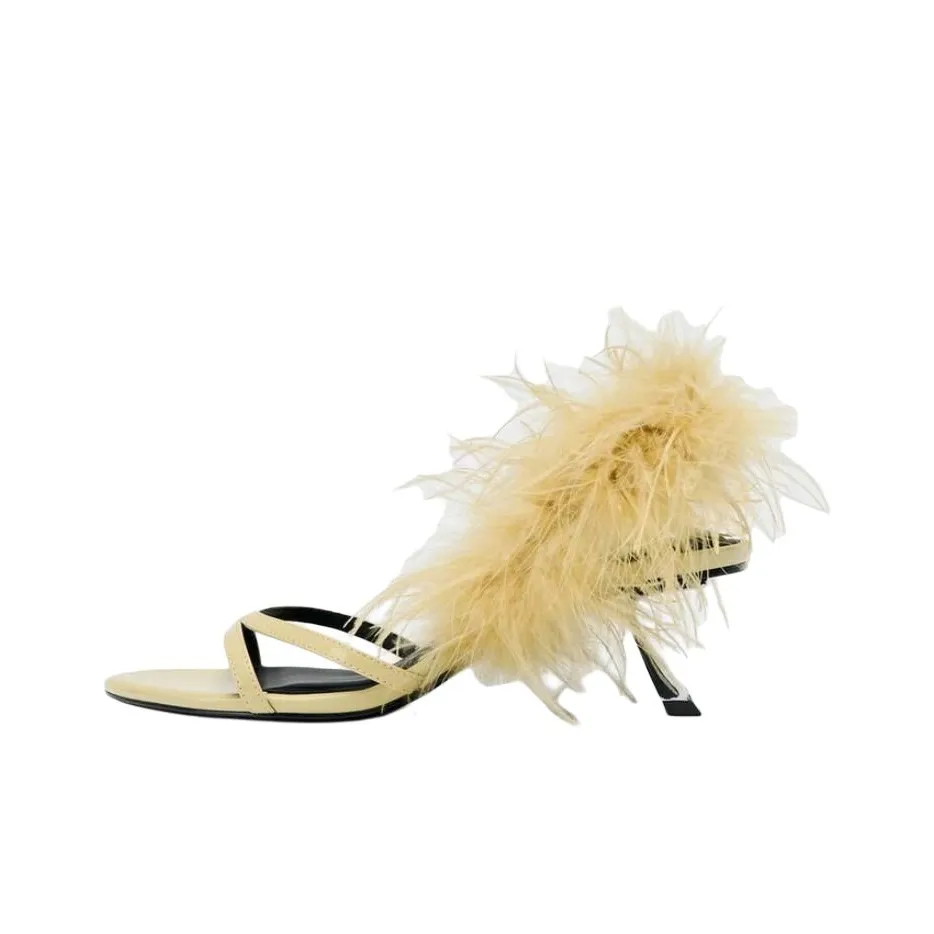 ZARA One Ремень Сандалии 5 см Женские Желтые