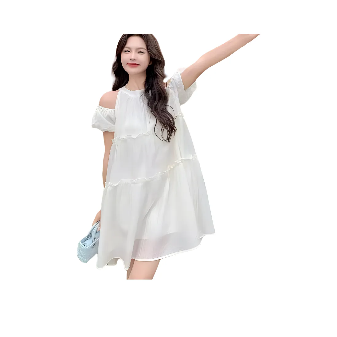 Lan Miao Короткий рукав Платье Женское