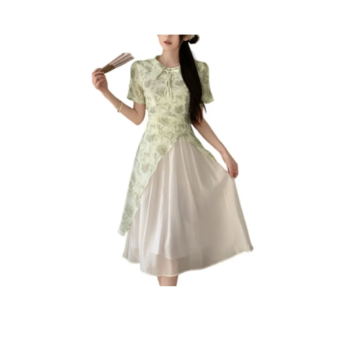 YICHEN Короткое платье с короткими рукавами женское