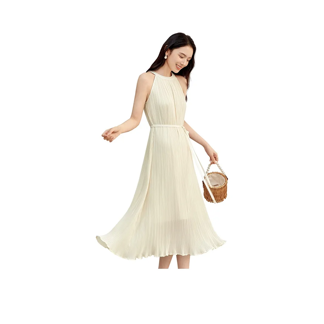 SENTUBILA Sleeveless Dress Women's Apricot