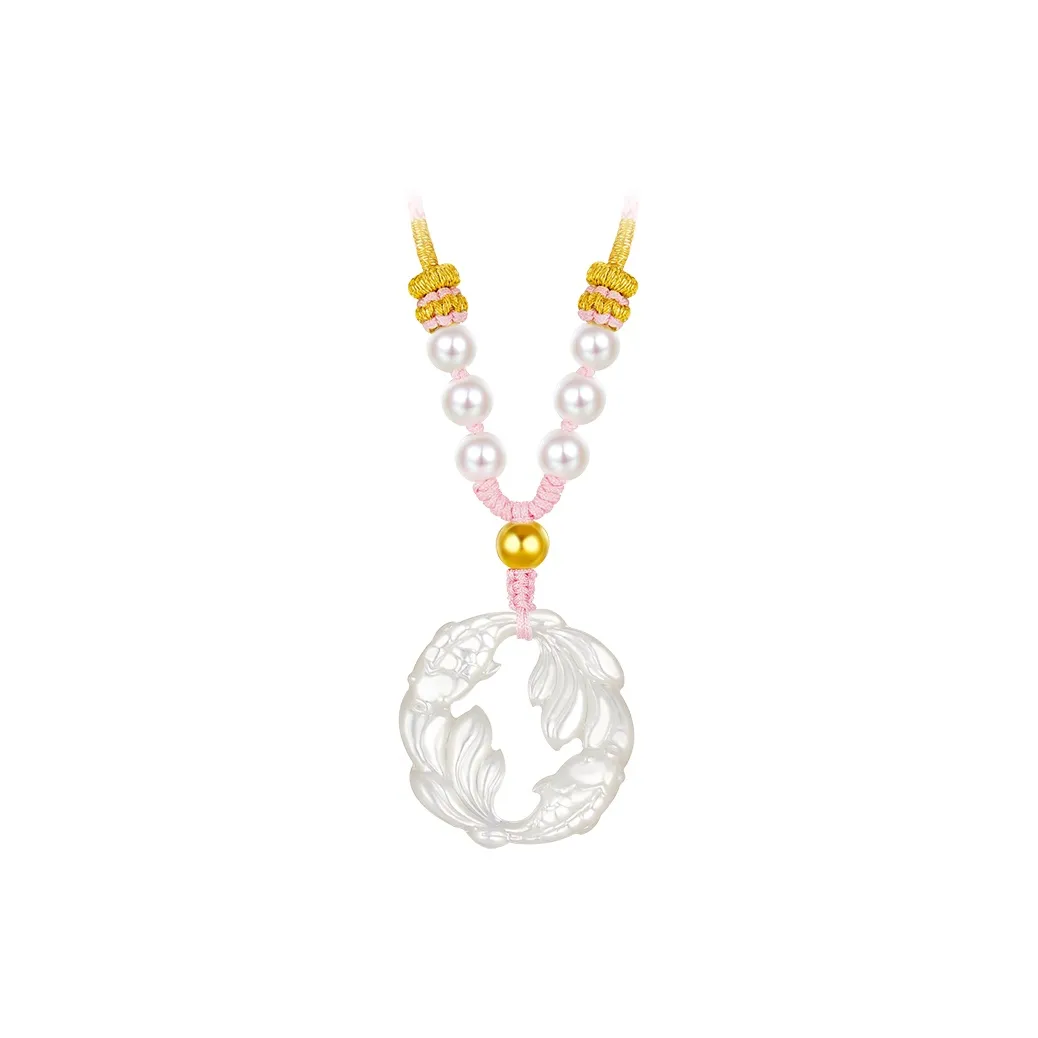 CHOW TAI FOOK Белая раковина Подвеска-колбочка # Удачи Женские