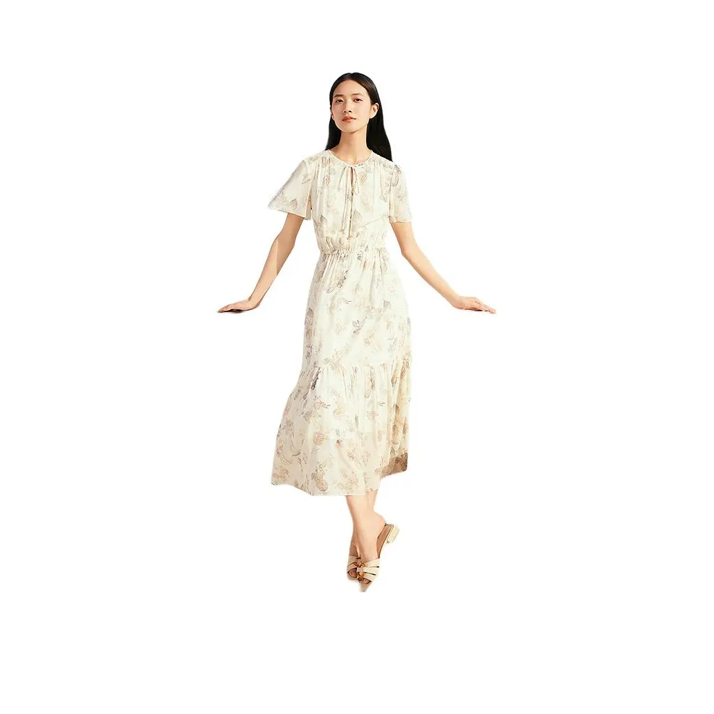 Yiner Короткий рукав Платье Женское