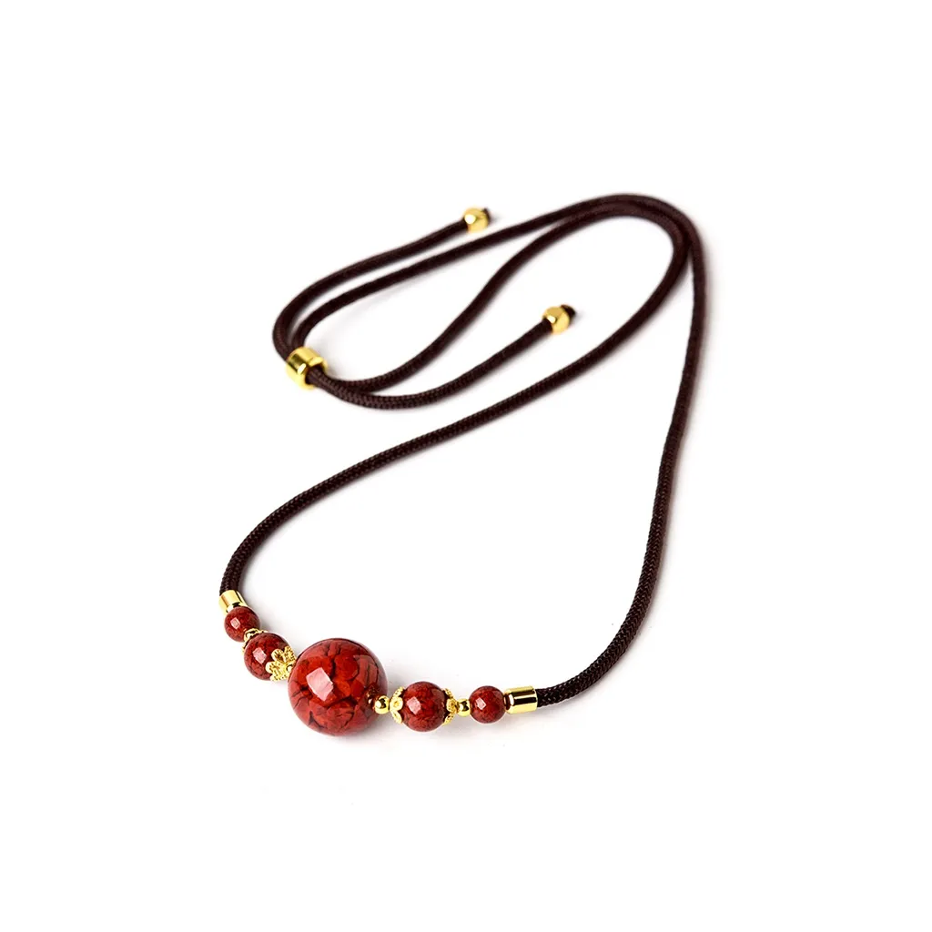 Lingfei Cinnabar Jade Necklaces Women's