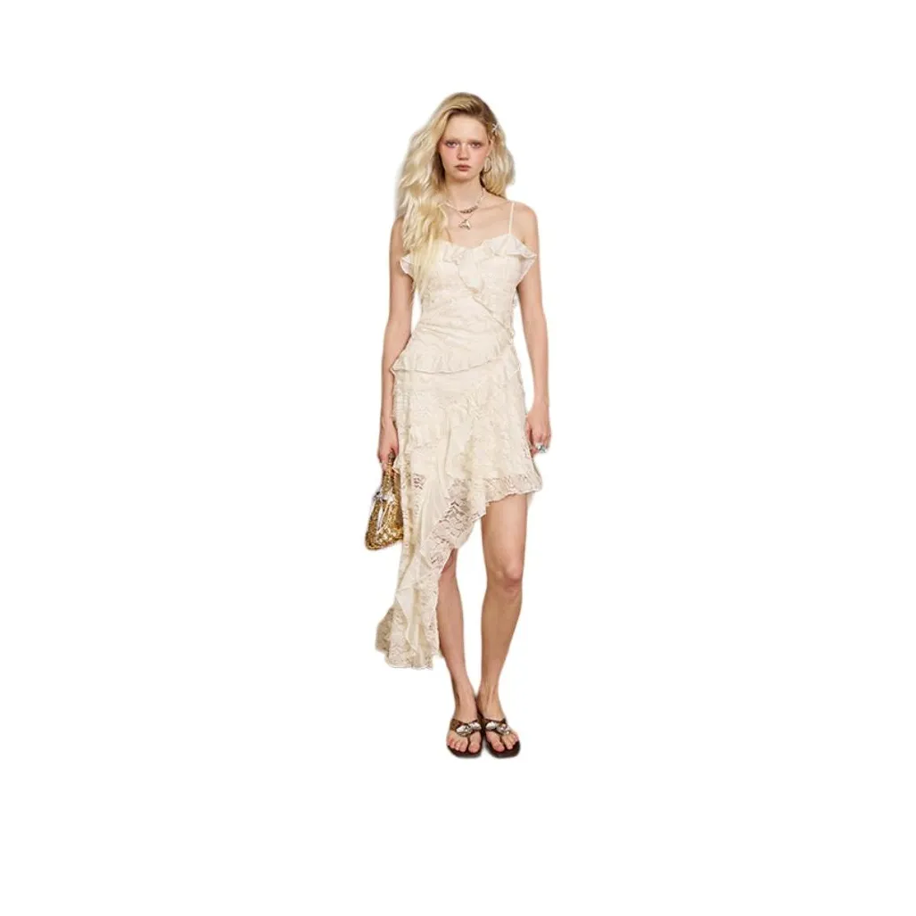 ELF SACK Slip Dresses Women's Holiday Champagne