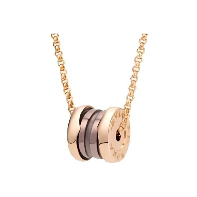 BVLGARI B.Zero1 Series 18K Rose Gold Necklaces Unisex Rose Gold