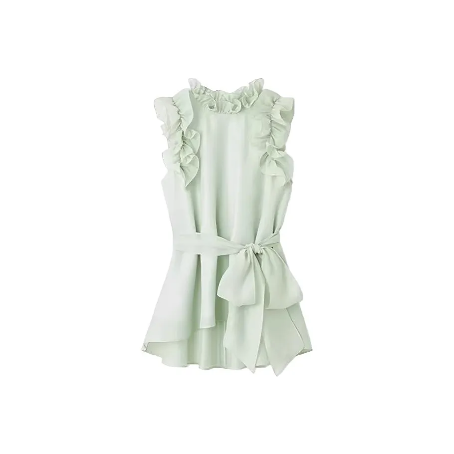 Leather Cat Светло-зеленые Женские Рубашки