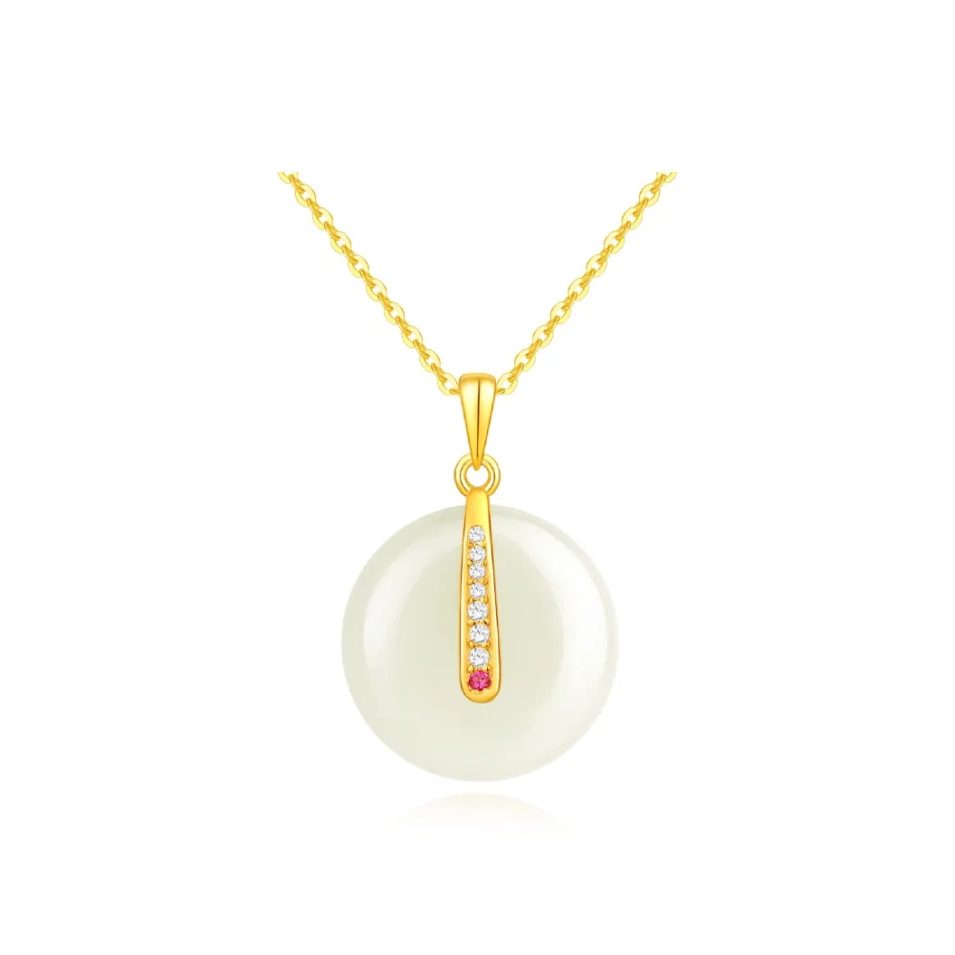 JINLIUFUJIXIANG Hetian Jade Necklaces White Jade/Pale Greenish White Jade Unisex
