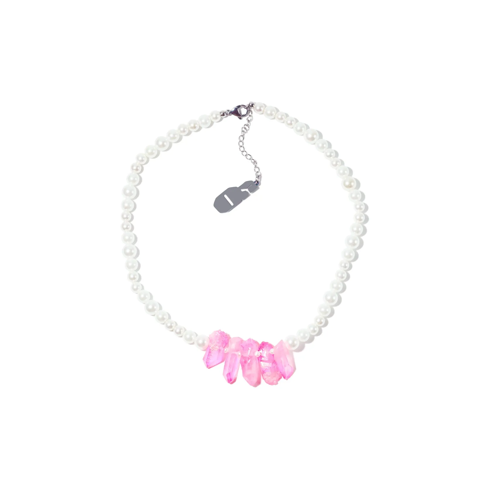 Get'em ON Красный Камень Pillar Белая Раковина Бусина Ожерелье Унисекс