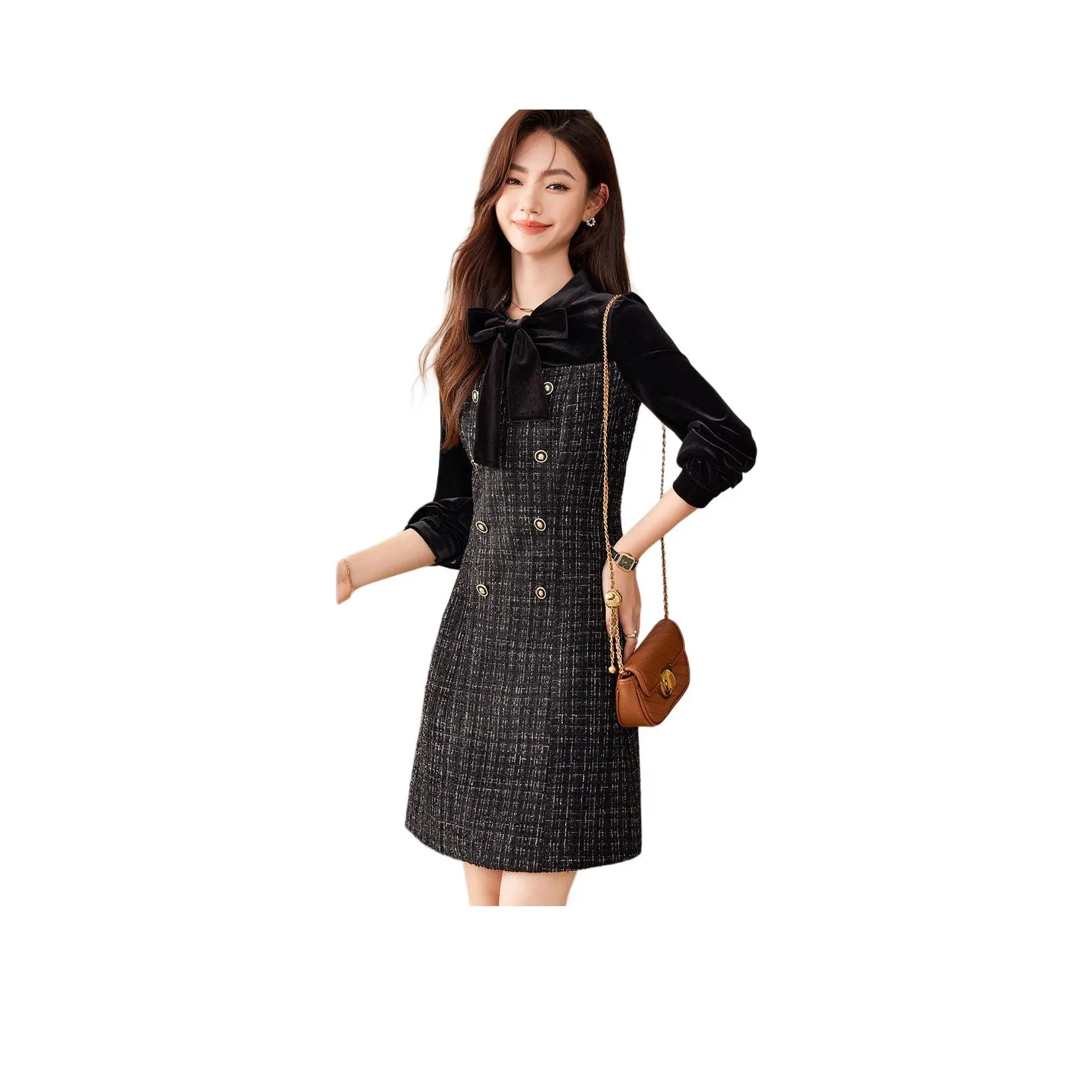 Like The Age Of Water Длинное Платье с Длинными Рукавами Женское Черное