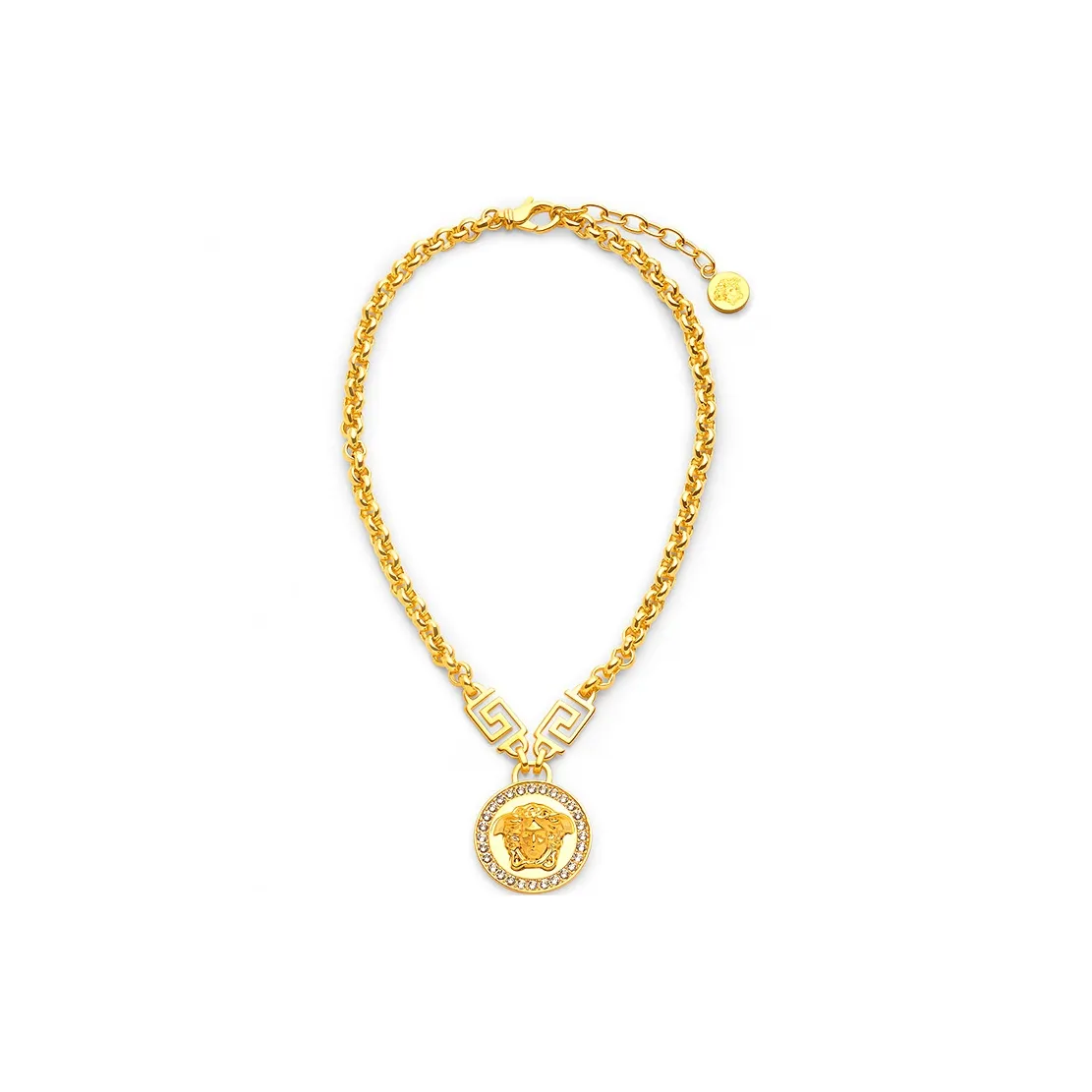 VERSACE Medusa Greca Embellished Chained Necklace
