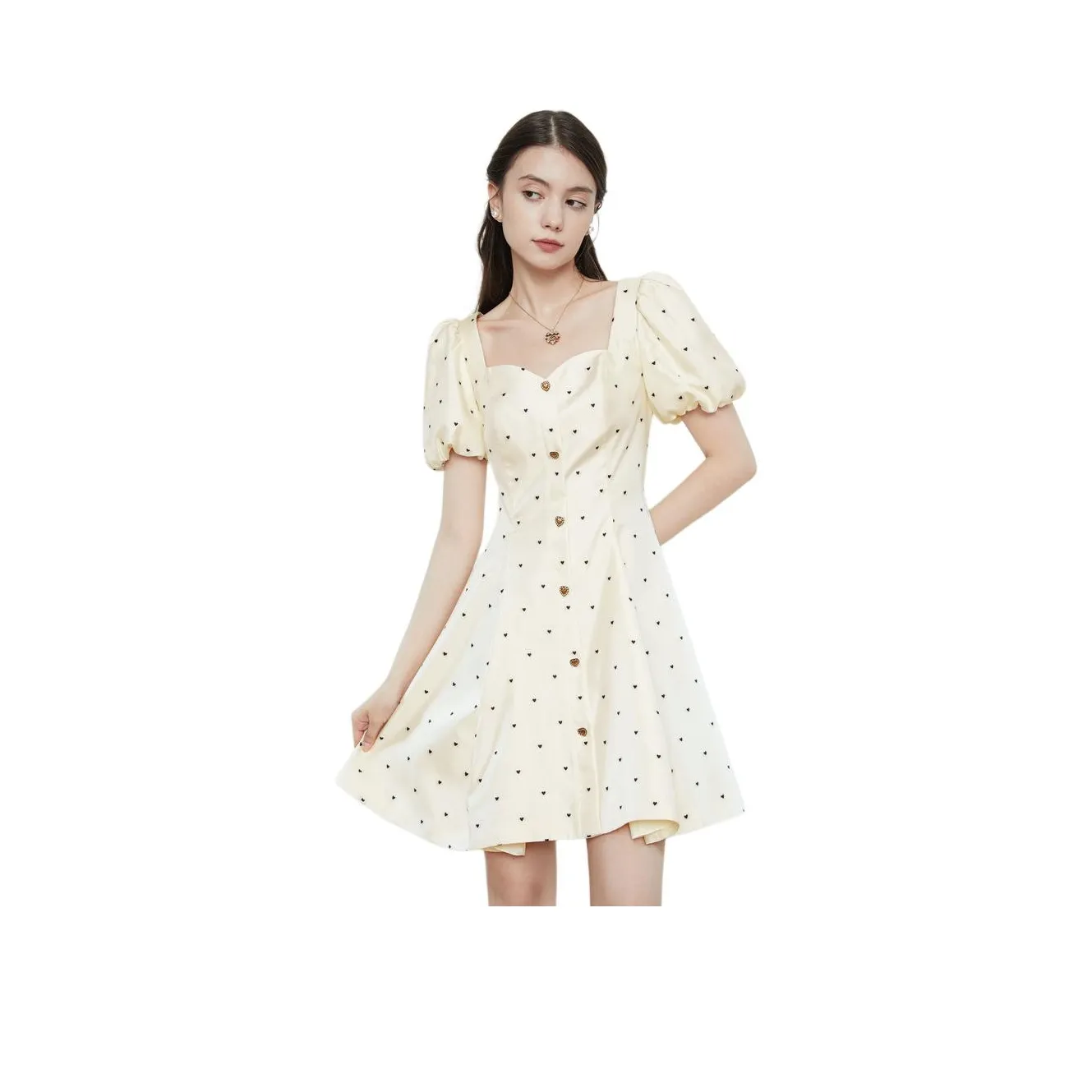 Caroline Короткий рукав Платье Женское Экрю