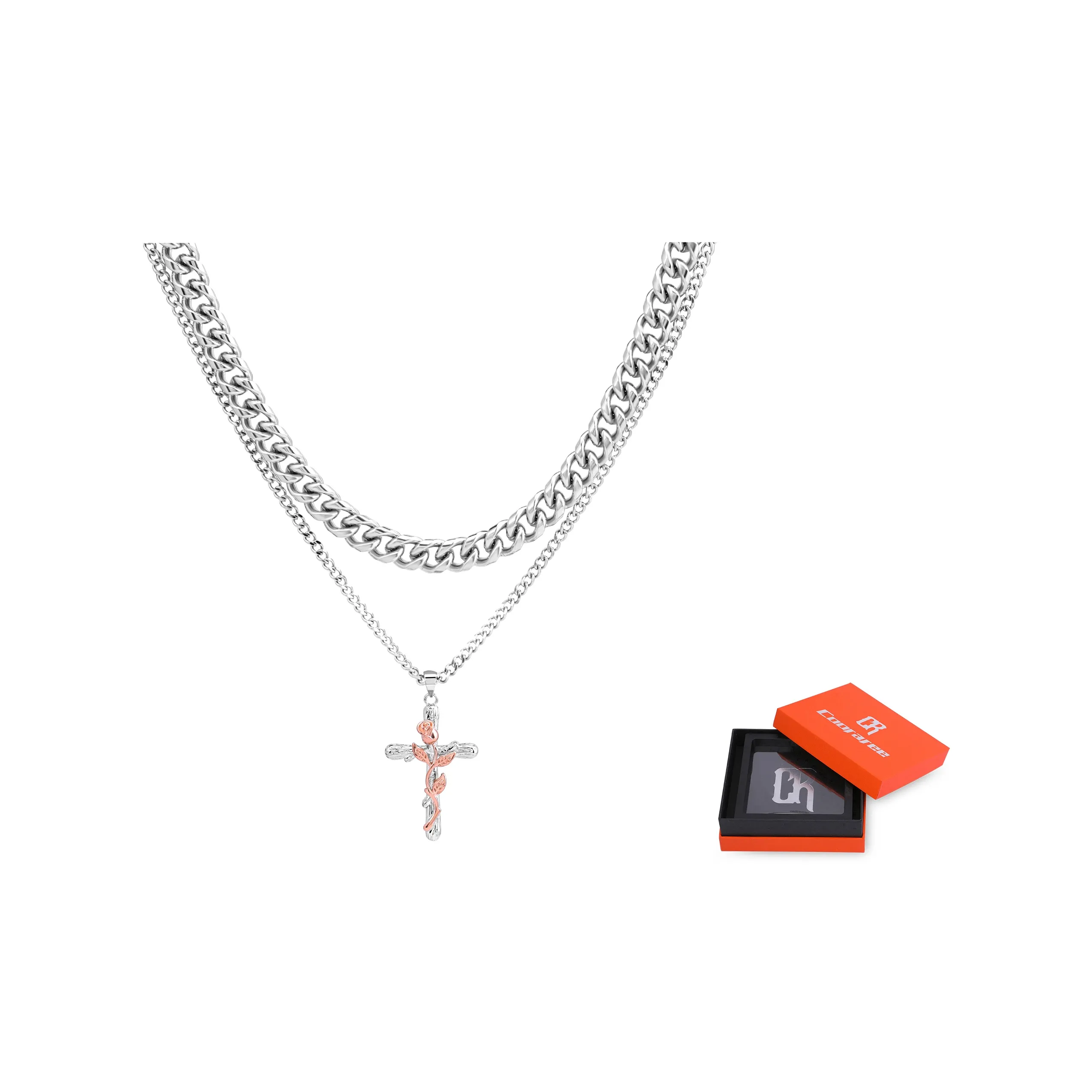 Cooraree Титановая сталь Ожерелье Унисекс