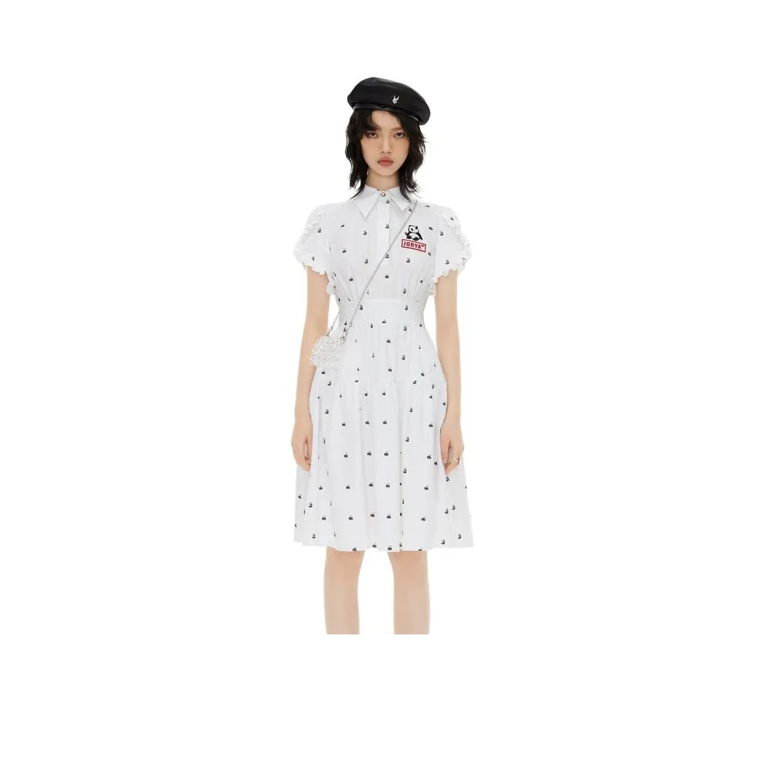 JORYAweekend Короткий рукав Платье Женское Белое