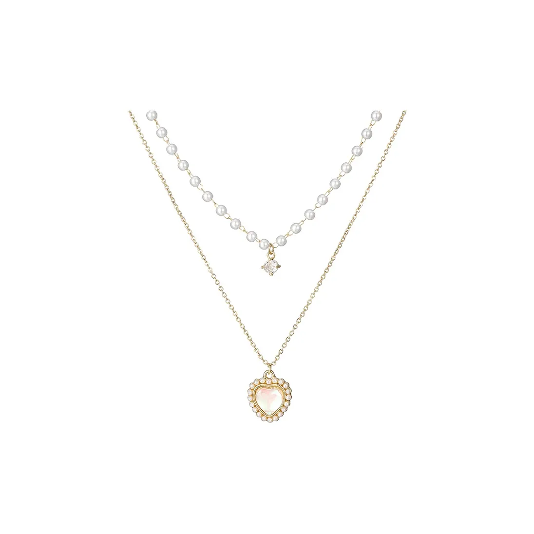 NATURALLYJOJO Искусственная жемчужина циркон ожерелья женские золото