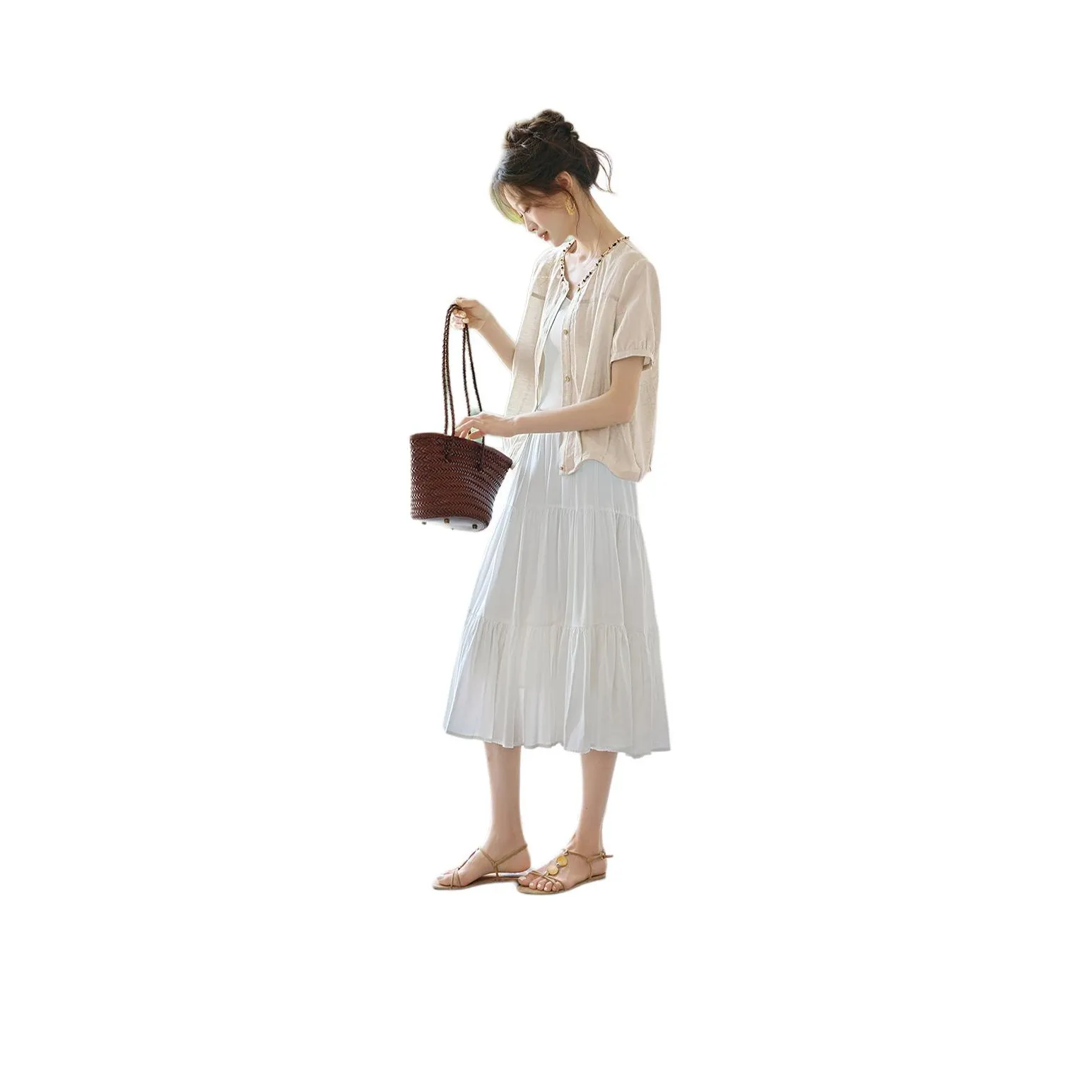 MOHANYIMEI Экрю Женские Рубашки