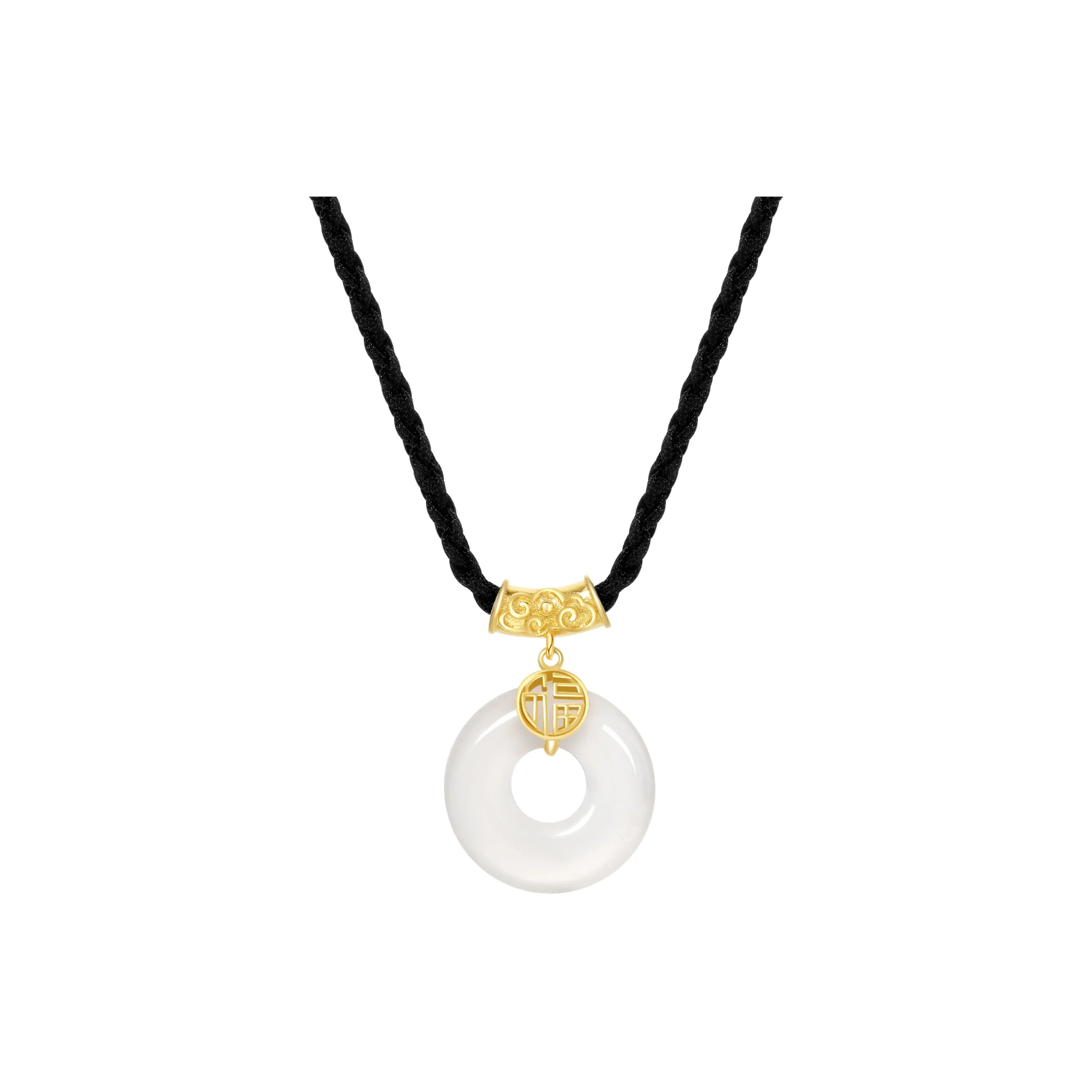Lao Feng Xiang Chalcedony Necklace Girl Women's