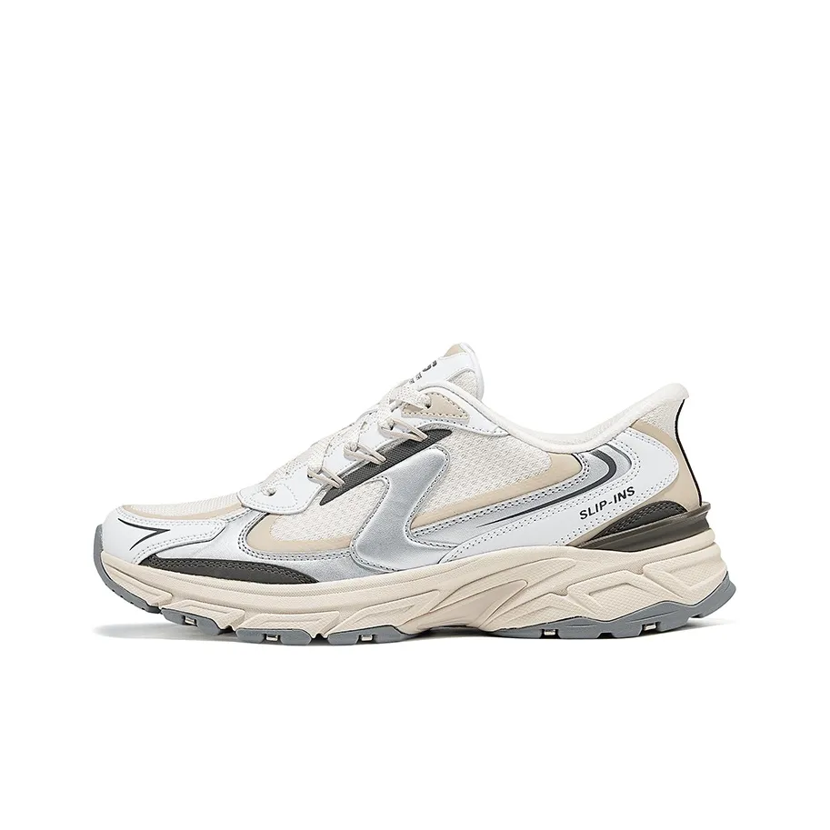 Skechers Silver Wing Anti Slip Wear Resistant Low Top Chunky Sneakers Women's White