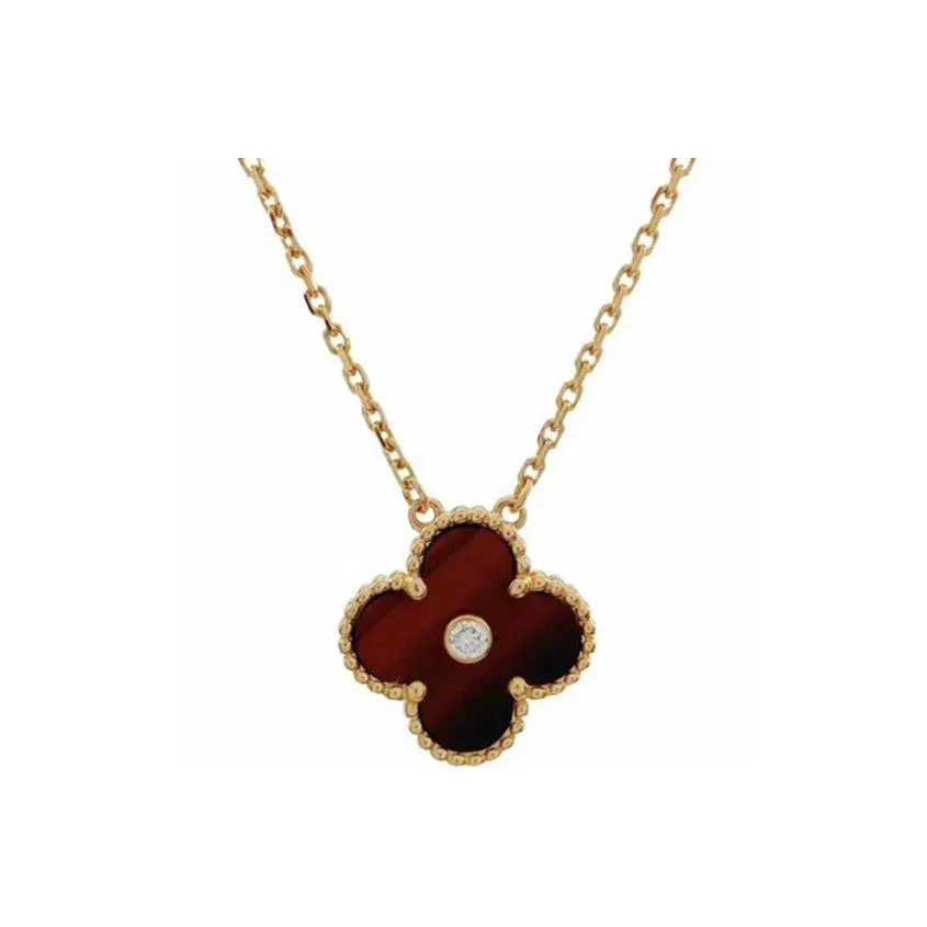 Van Cleef & Arpels 2010s 18K Rose Gold Alhambra Diamond Pendant Necklace