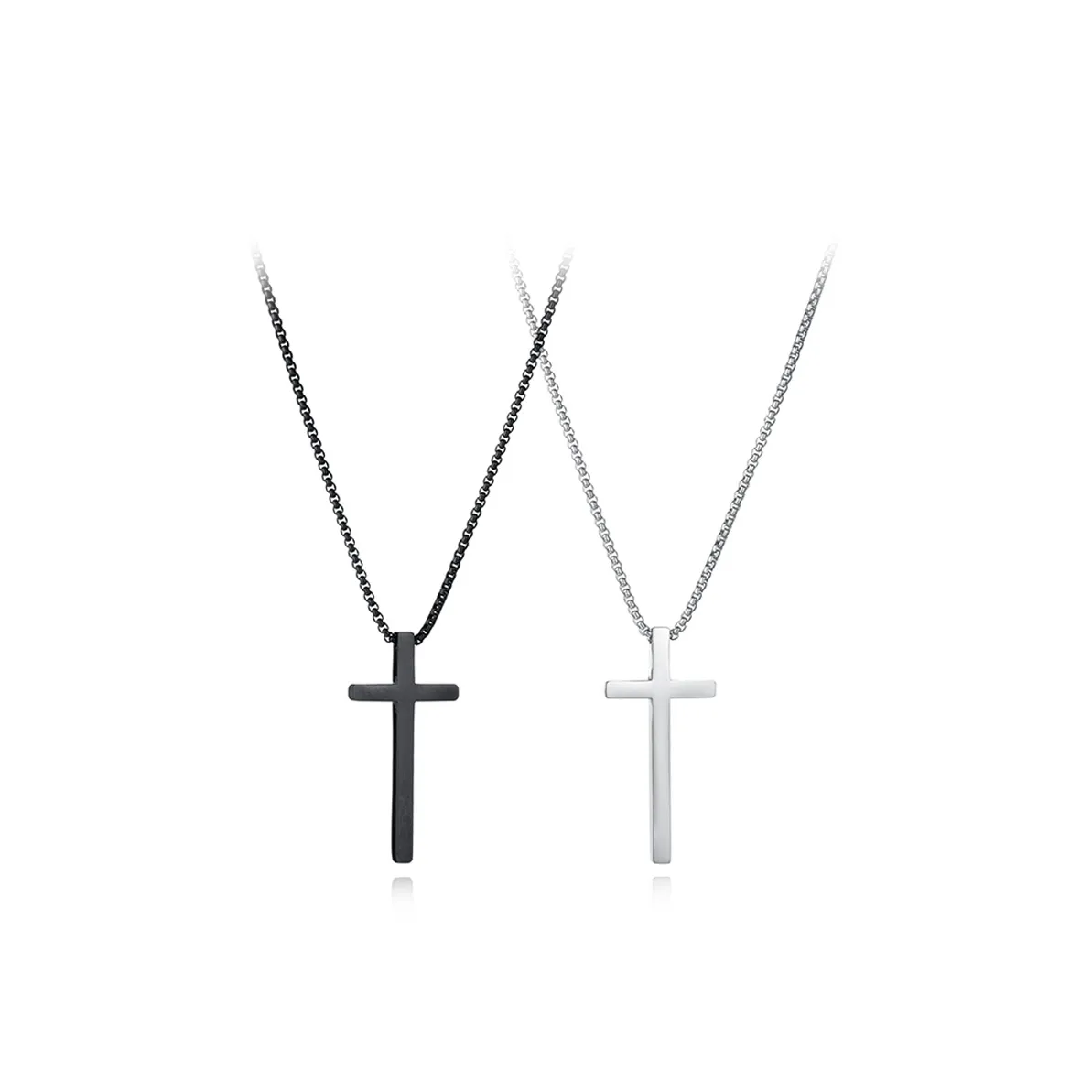 Muyan Mirror Finish Cross Necklace Unisex