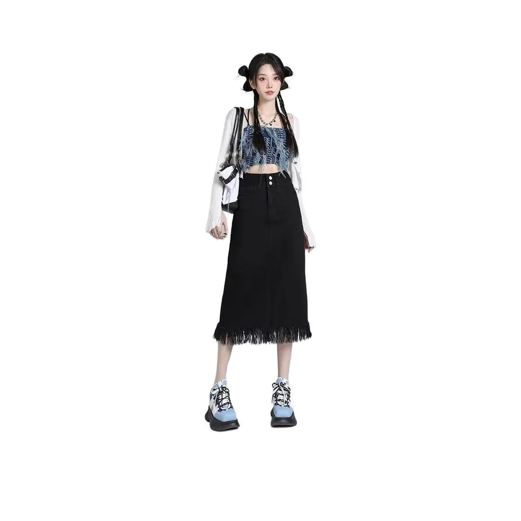 Alxnan Denim Long Skirt Women's