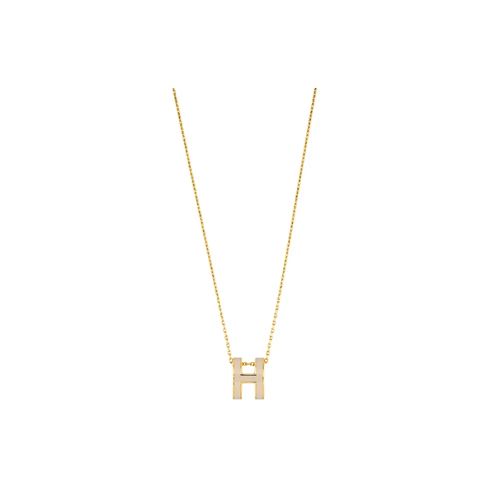 HERMES POP H Collection Metal Necklaces Women's Gold Chain
