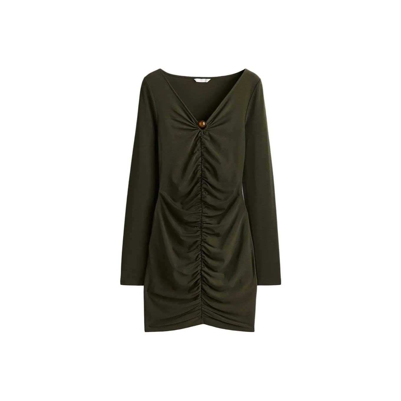 H&M Темно-зеленый Женские Длинные Платья с Рукавами