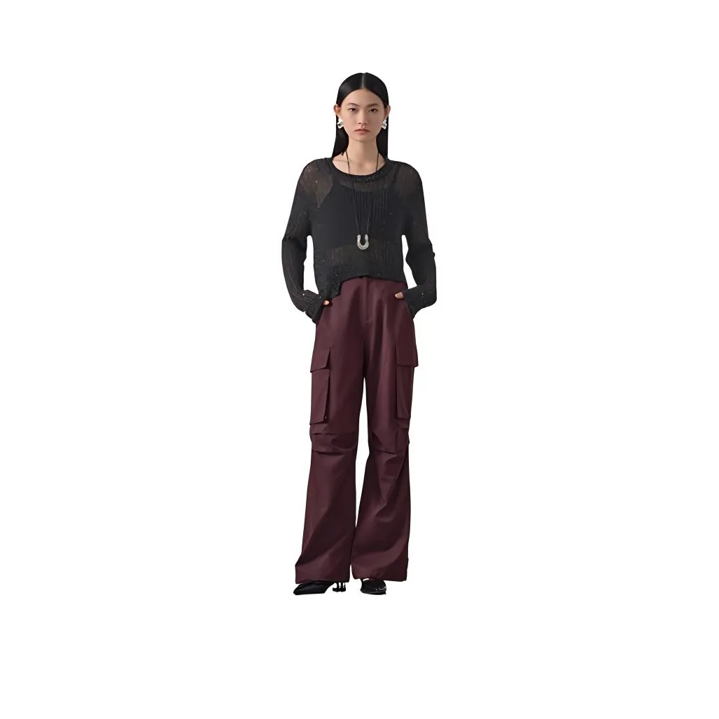 AYILIAN Карго Брюки Женские Ангора Красный