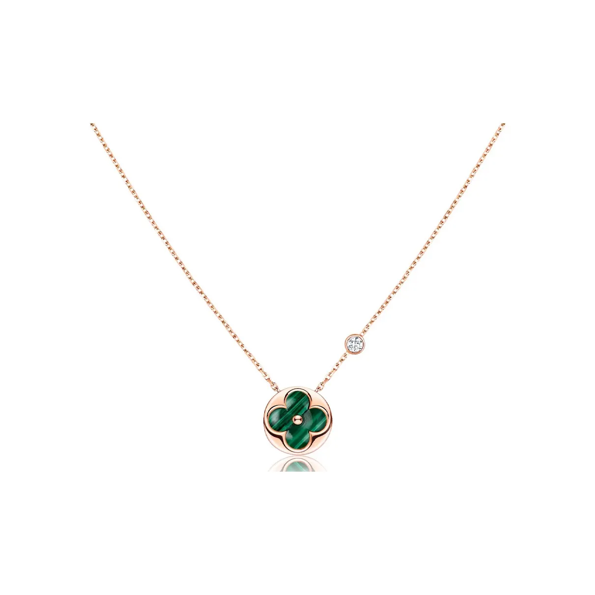 Lv Color Blossom Bb Sun Pendant Pink Gold Malachite And Diamond